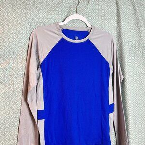 Women's TAIL Blue/Grey long slv crew neck pullover Size S